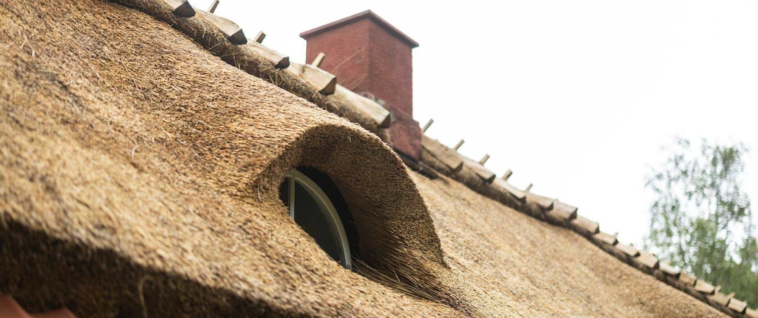 Billede nedefra af stråtag
